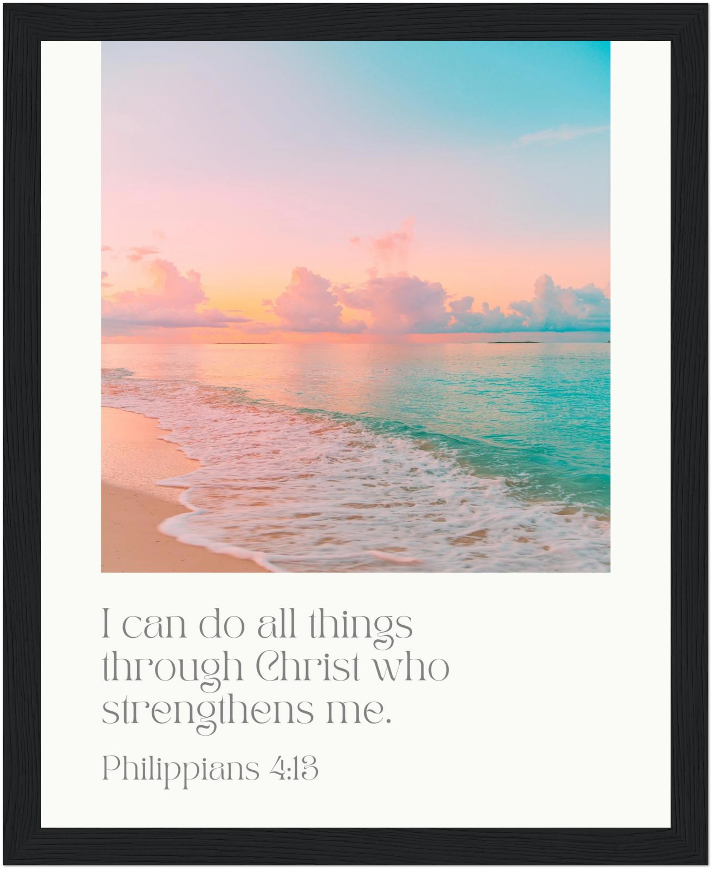 Philippians 4:13 Bible Verse - Wooden Framed Art Print - Christian Wall Decor