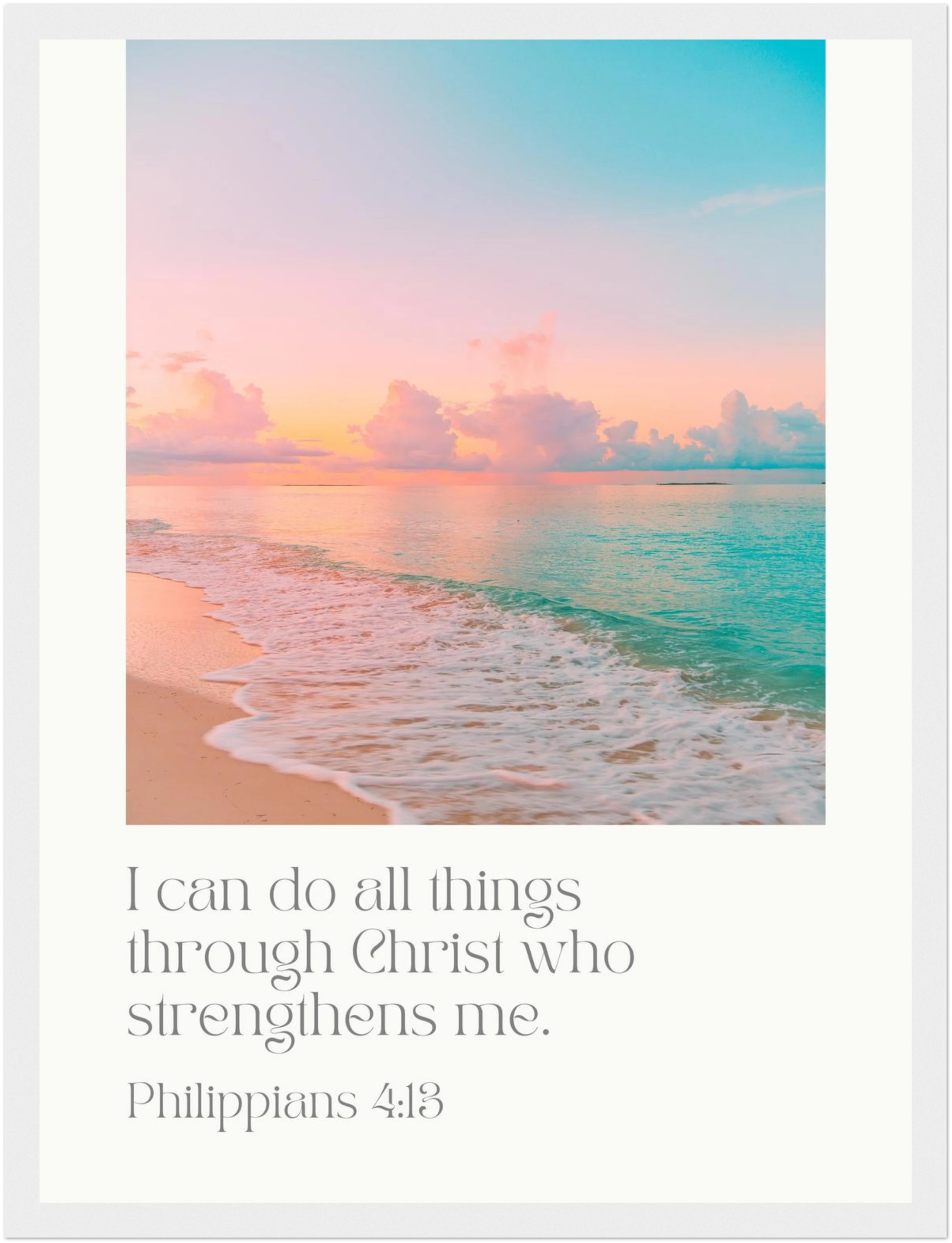 Philippians 4:13 Bible Verse - Wooden Framed Art Print - Christian Wall Decor