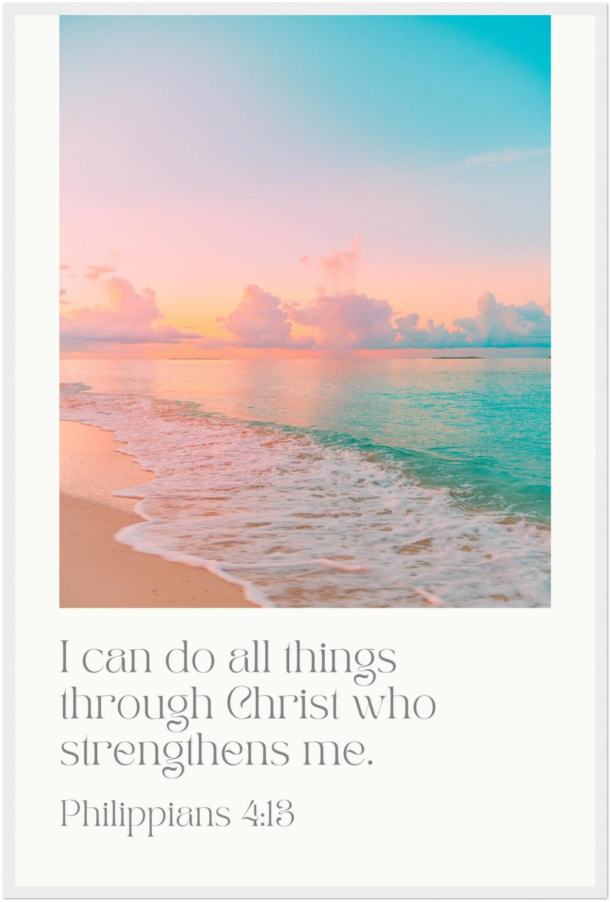 Philippians 4:13 Bible Verse - Wooden Framed Art Print - Christian Wall Decor