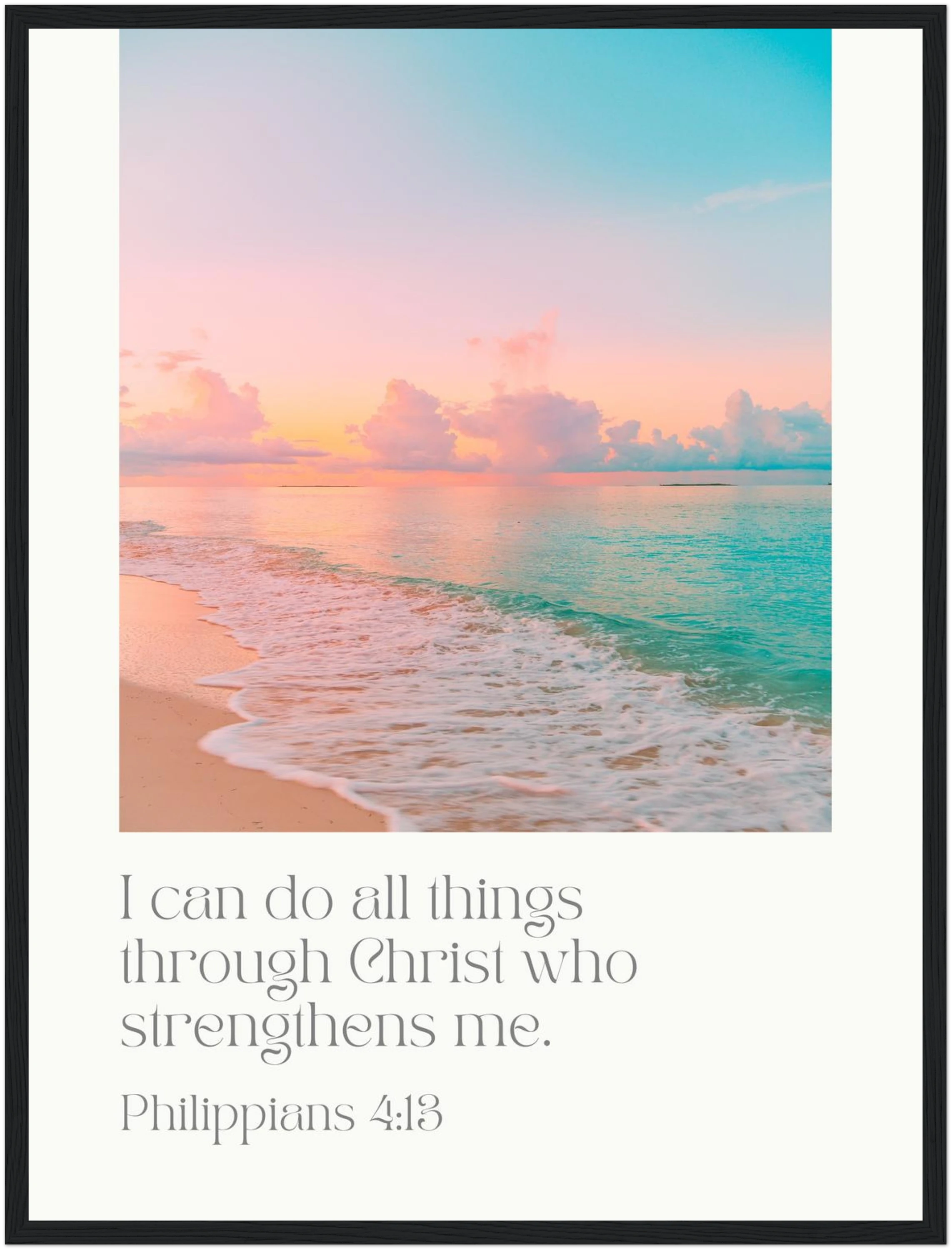 Philippians 4:13 Bible Verse - Wooden Framed Art Print - Christian Wall Decor