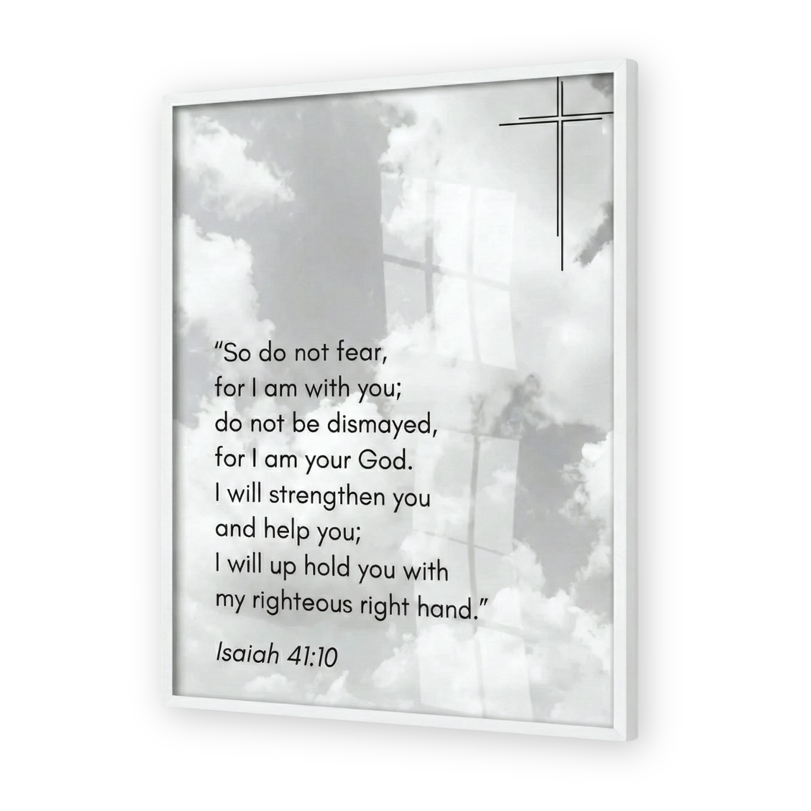 Isaiah 41:10 Bible Verse - Wooden Framed Print - Christian Wall Decor