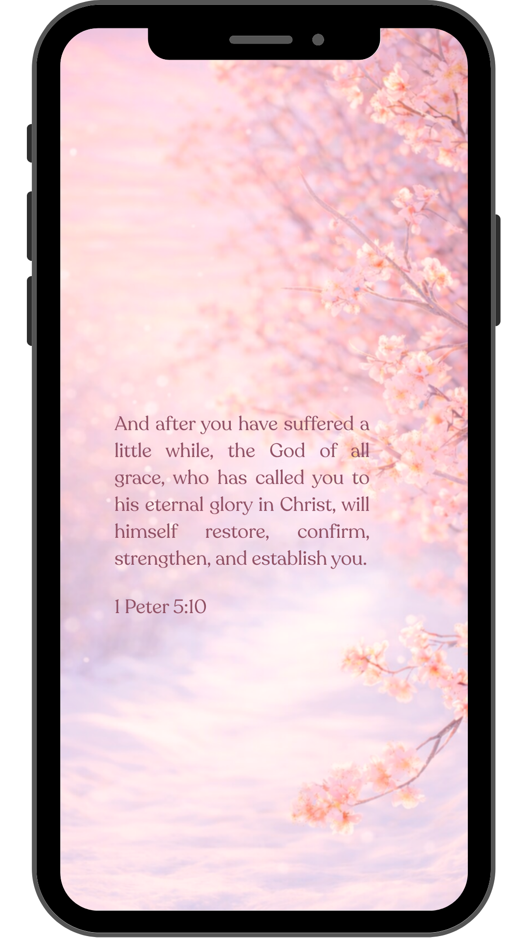 1 Peter 5:10 - Pink - Phone Wallpaper