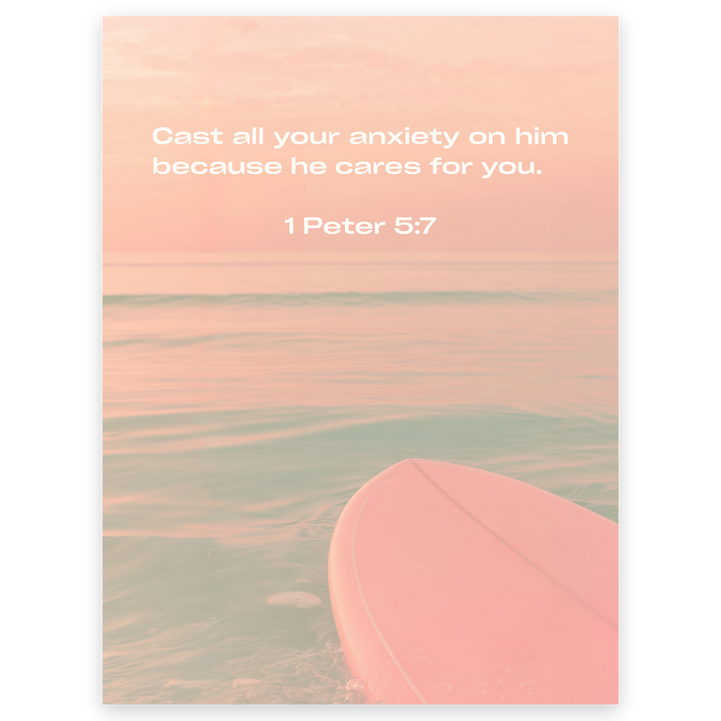 1 Peter 5:7 Bible Verse Art Print - Christian Wall Decor