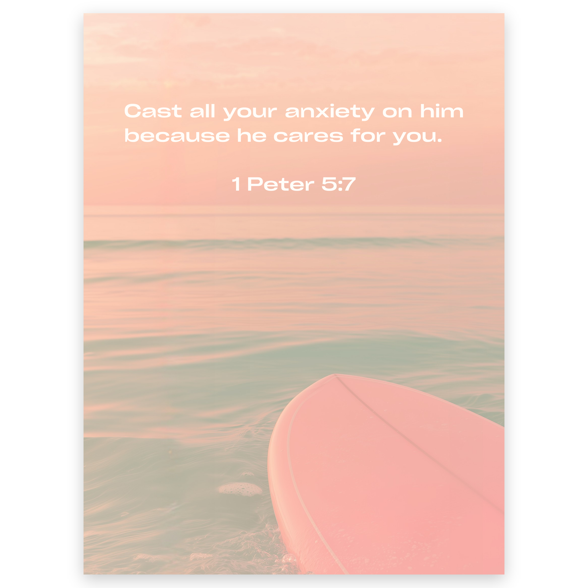 1 Peter 5:7 Bible Verse Art Print - Christian Wall Decor