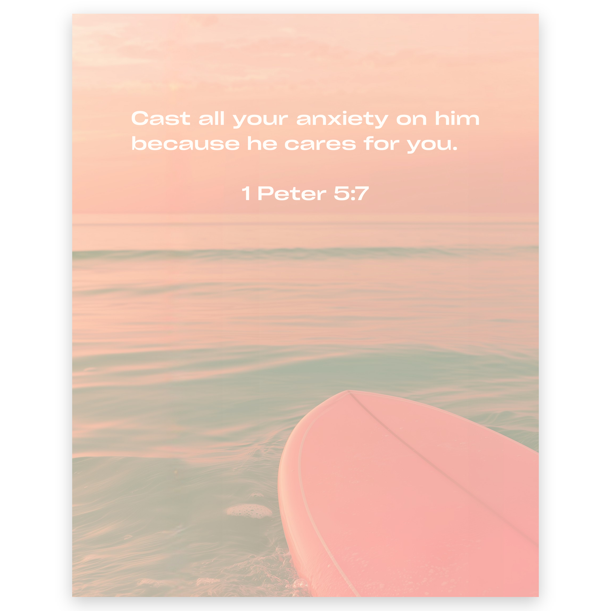 1 Peter 5:7 Bible Verse Art Print - Christian Wall Decor