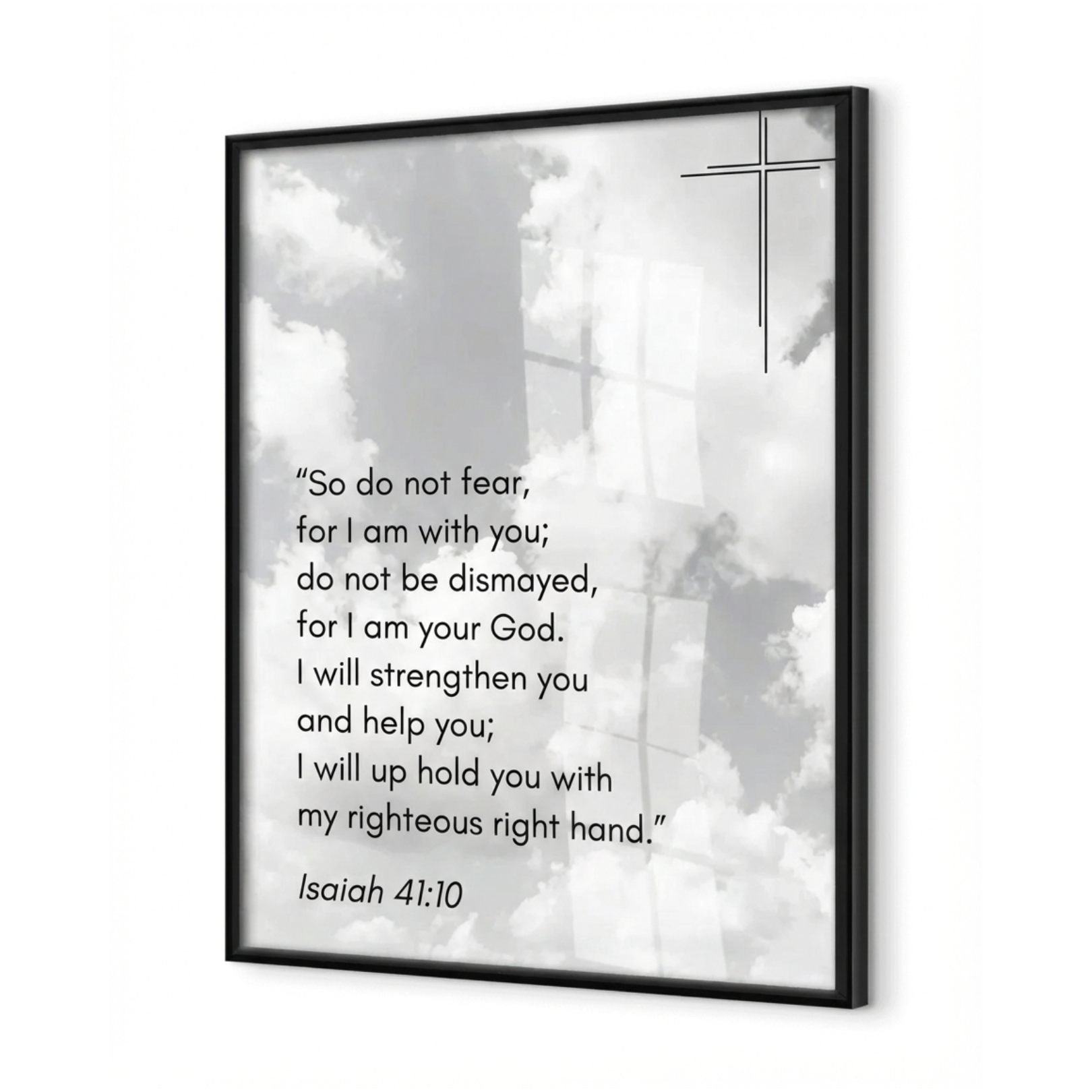 Isaiah 41:10 Bible Verse - Wooden Framed Print - Christian Wall Decor