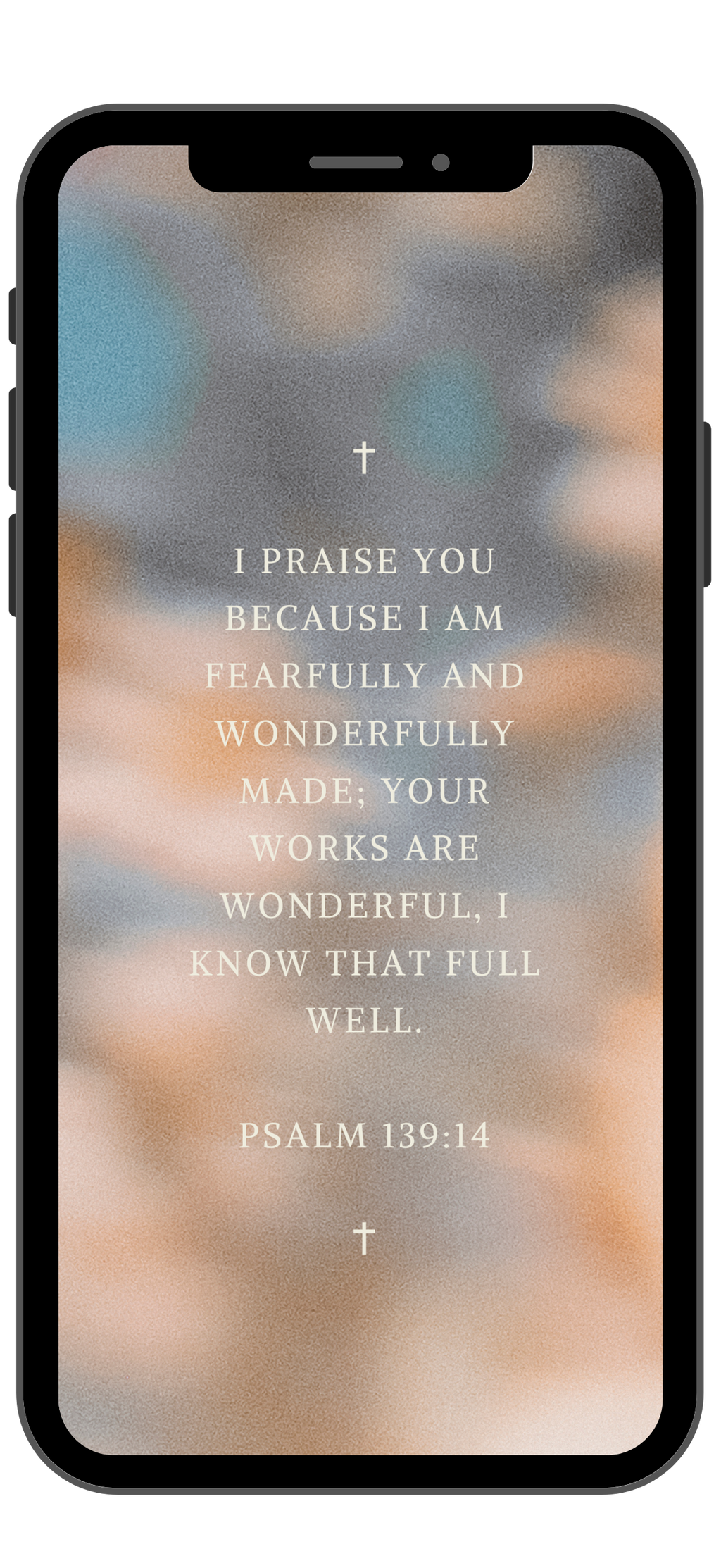 Psalm 139:14 - Beige - Phone Wallpaper