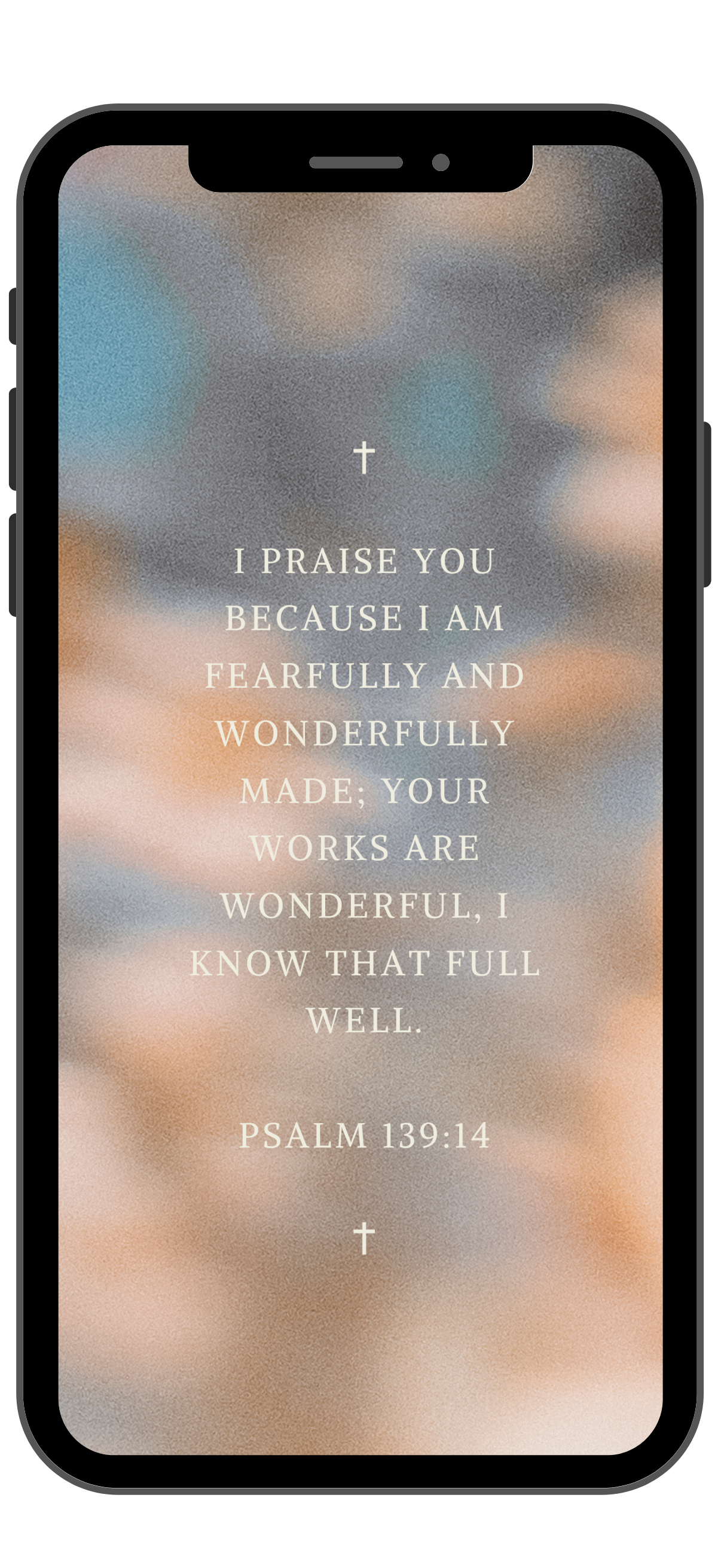 Psalm 139:14 - Beige - Phone Wallpaper