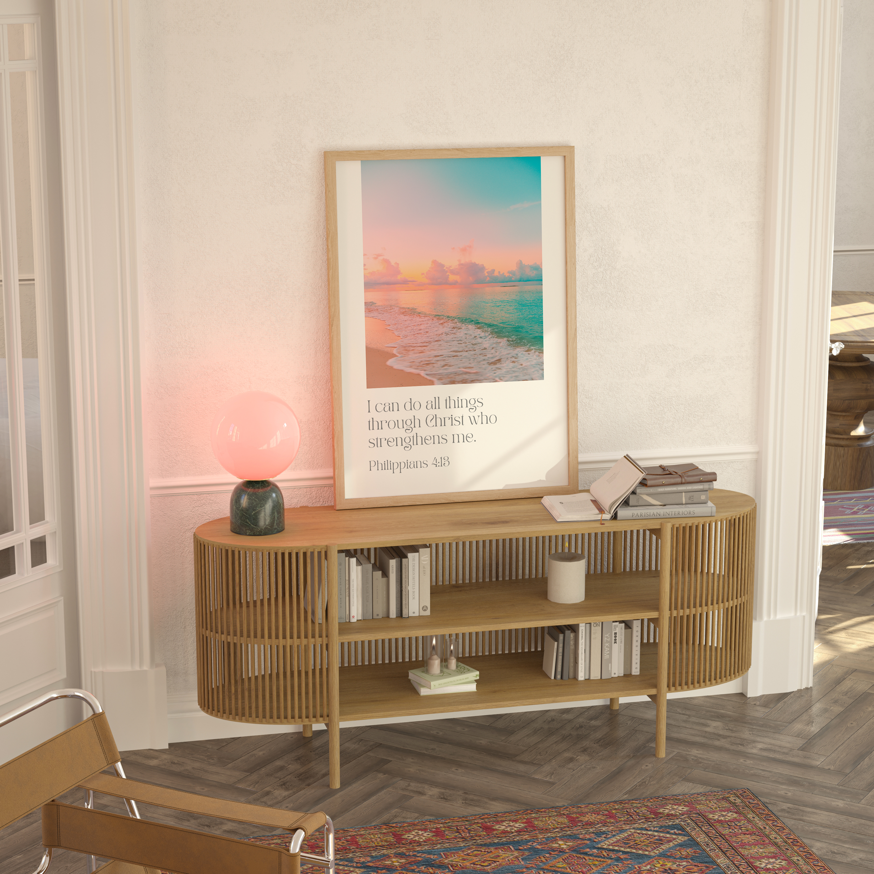 Philippians 4:13 Bible Verse - Wooden Framed Art Print - Christian Wall Decor