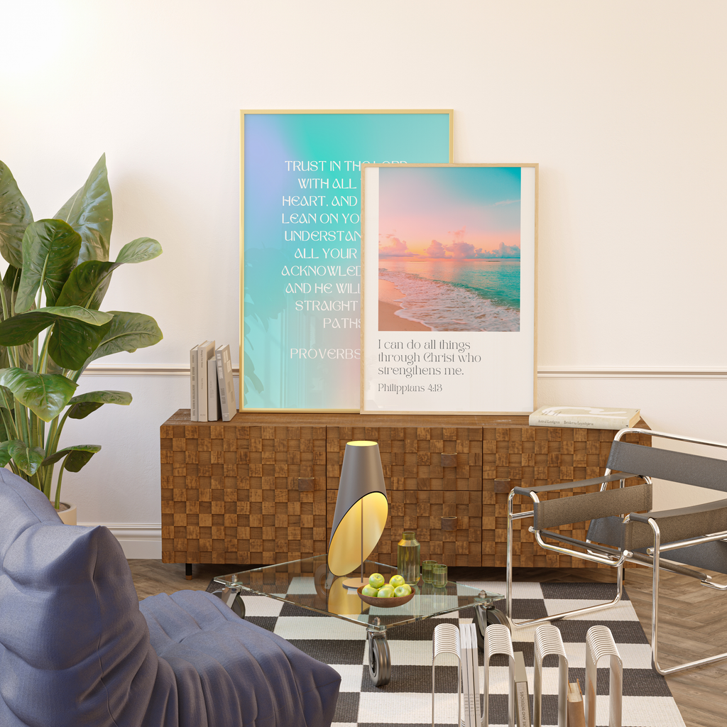 Philippians 4:13 Bible Verse - Wooden Framed Art Print - Christian Wall Decor