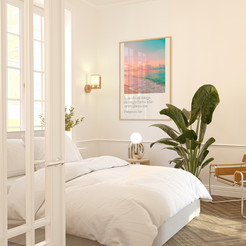 Philippians 4:13 Bible Verse - Wooden Framed Art Print - Christian Wall Decor