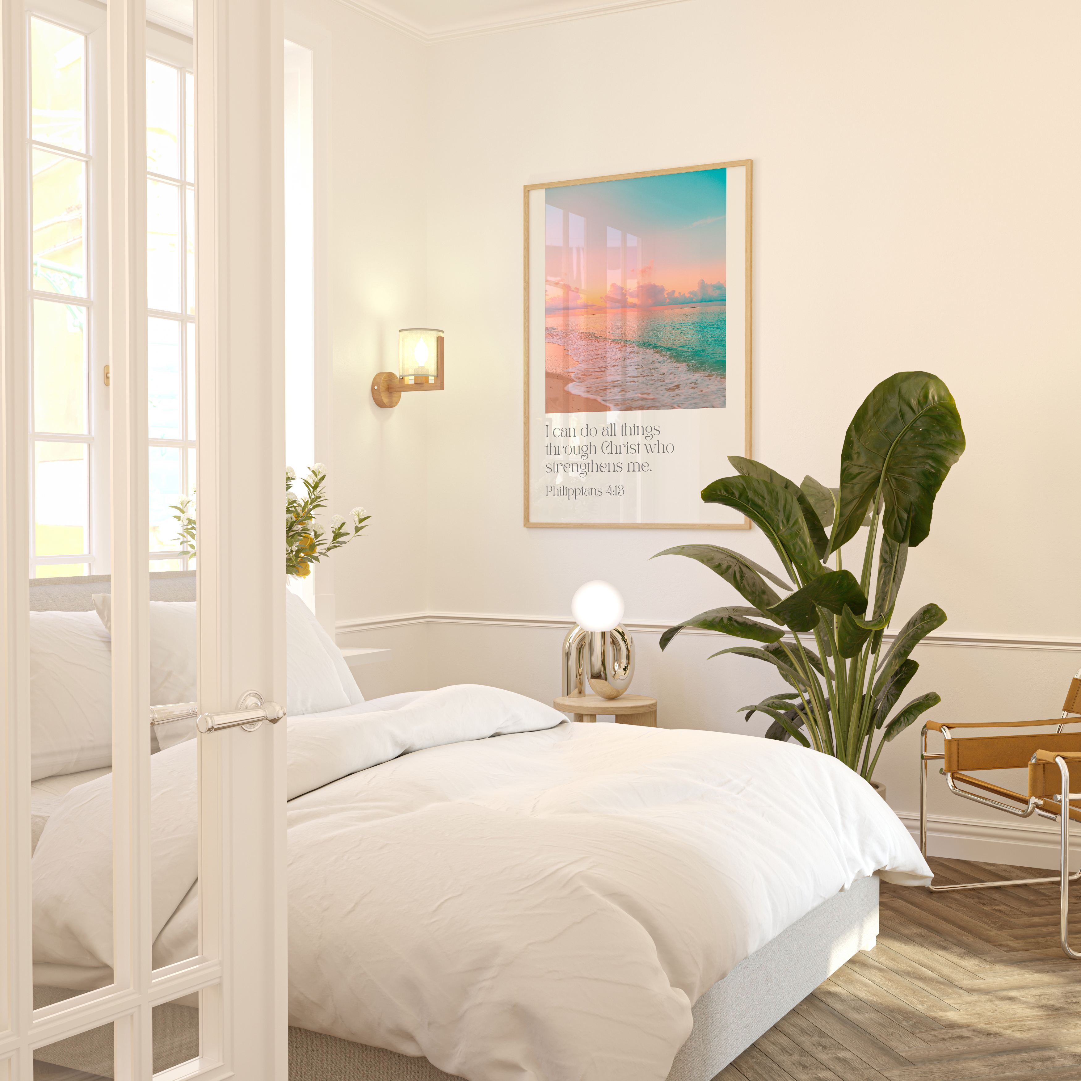 Philippians 4:13 Bible Verse - Wooden Framed Art Print - Christian Wall Decor