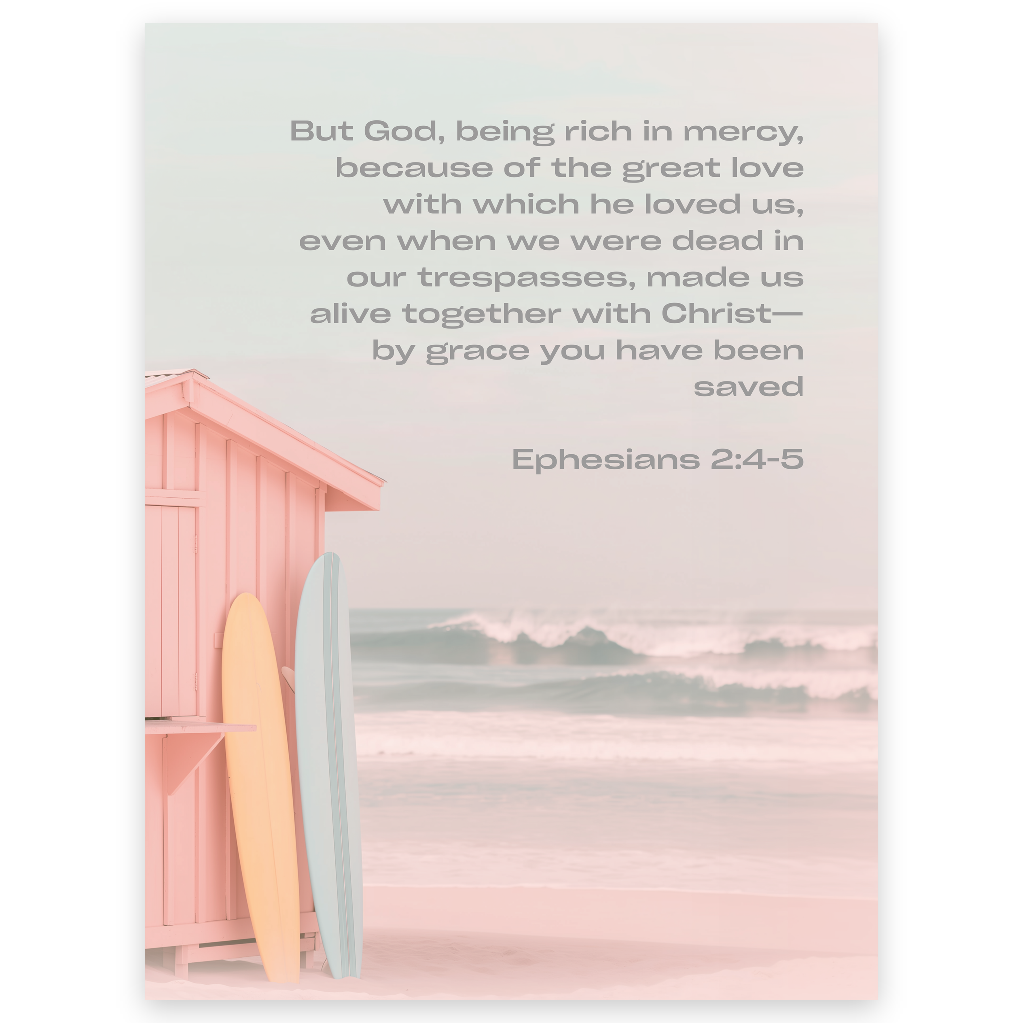 Ephesians 2:4-5 Bible Verse Art Print - Christian Wall Decor
