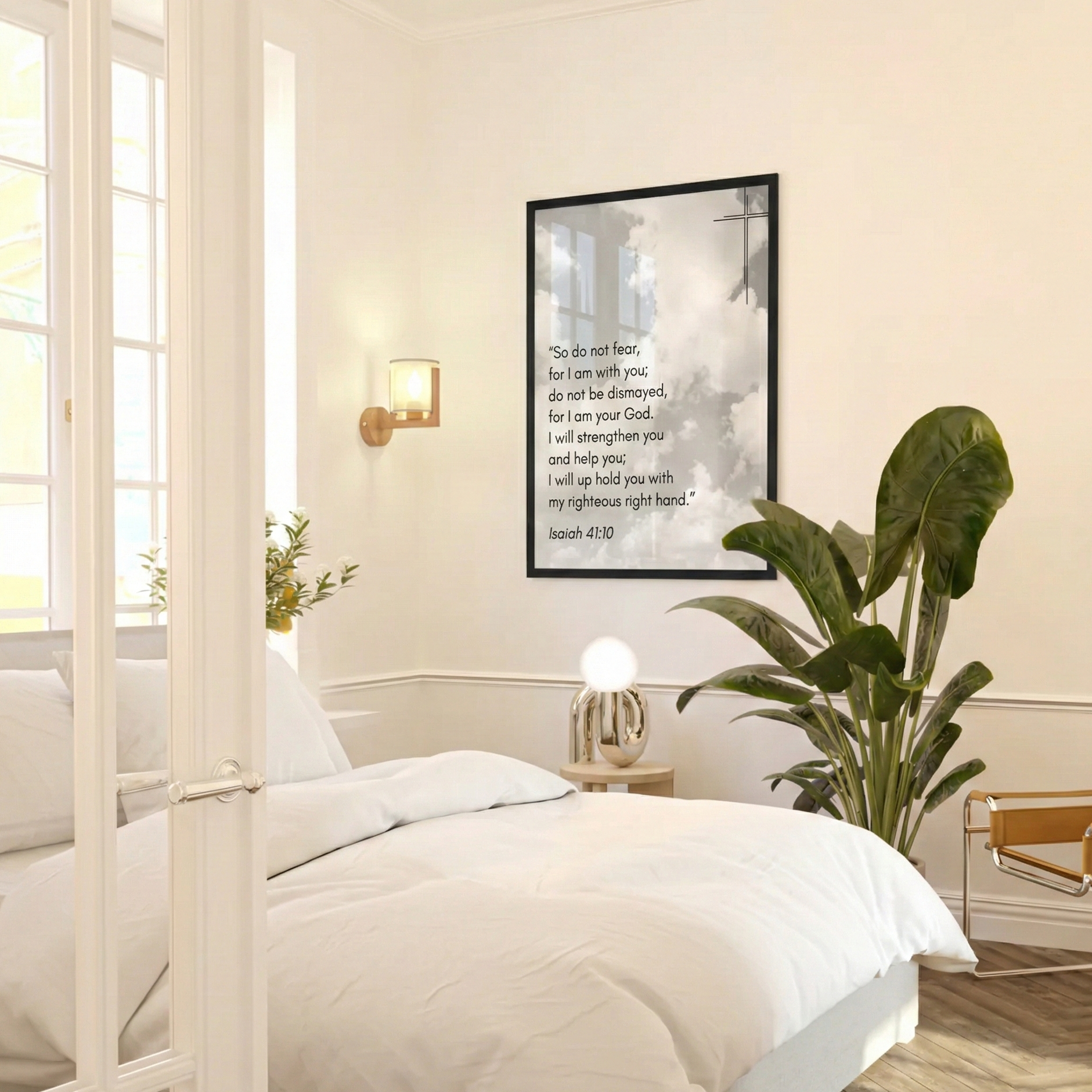 Isaiah 41:10 Bible Verse - Wooden Framed Print - Christian Wall Decor