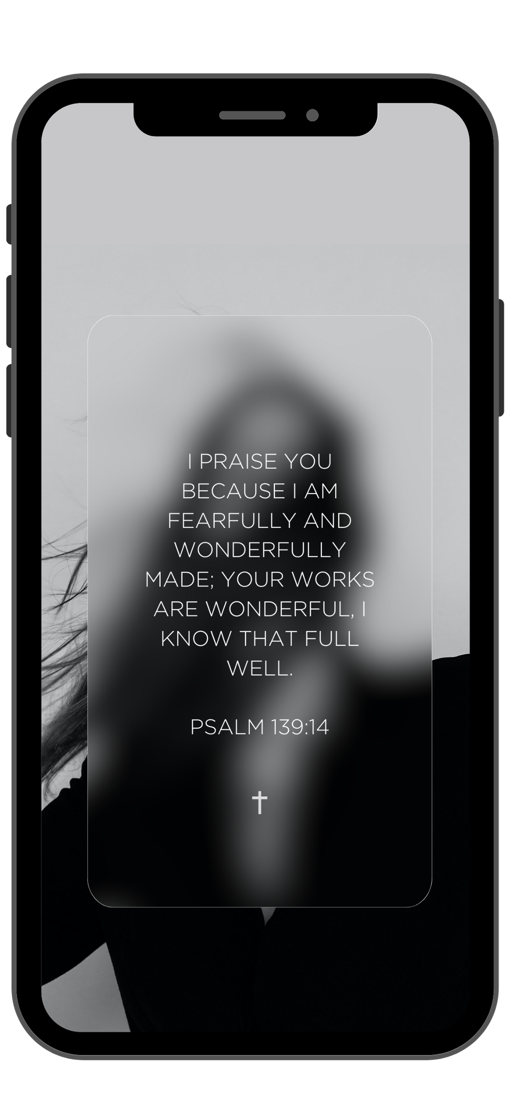 Psalm 139:14 - Grey - Phone Wallpaper