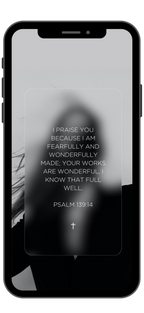Psalm 139:14 - Grey - Phone Wallpaper