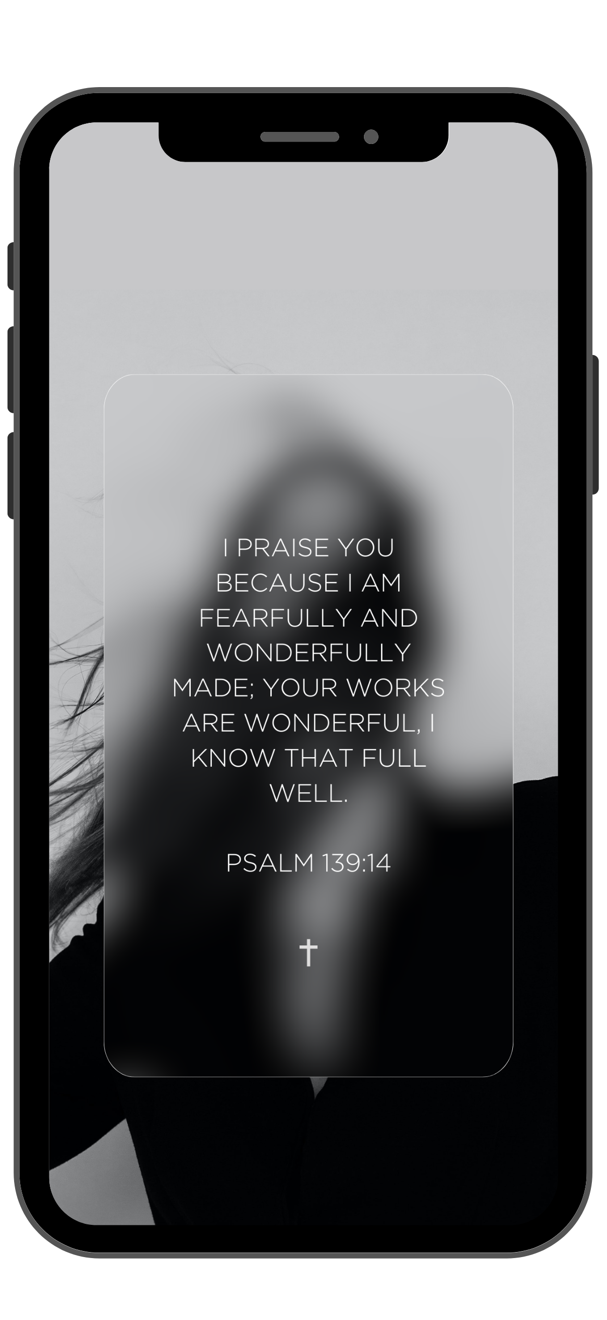 Psalm 139:14 - Grey - Phone Wallpaper