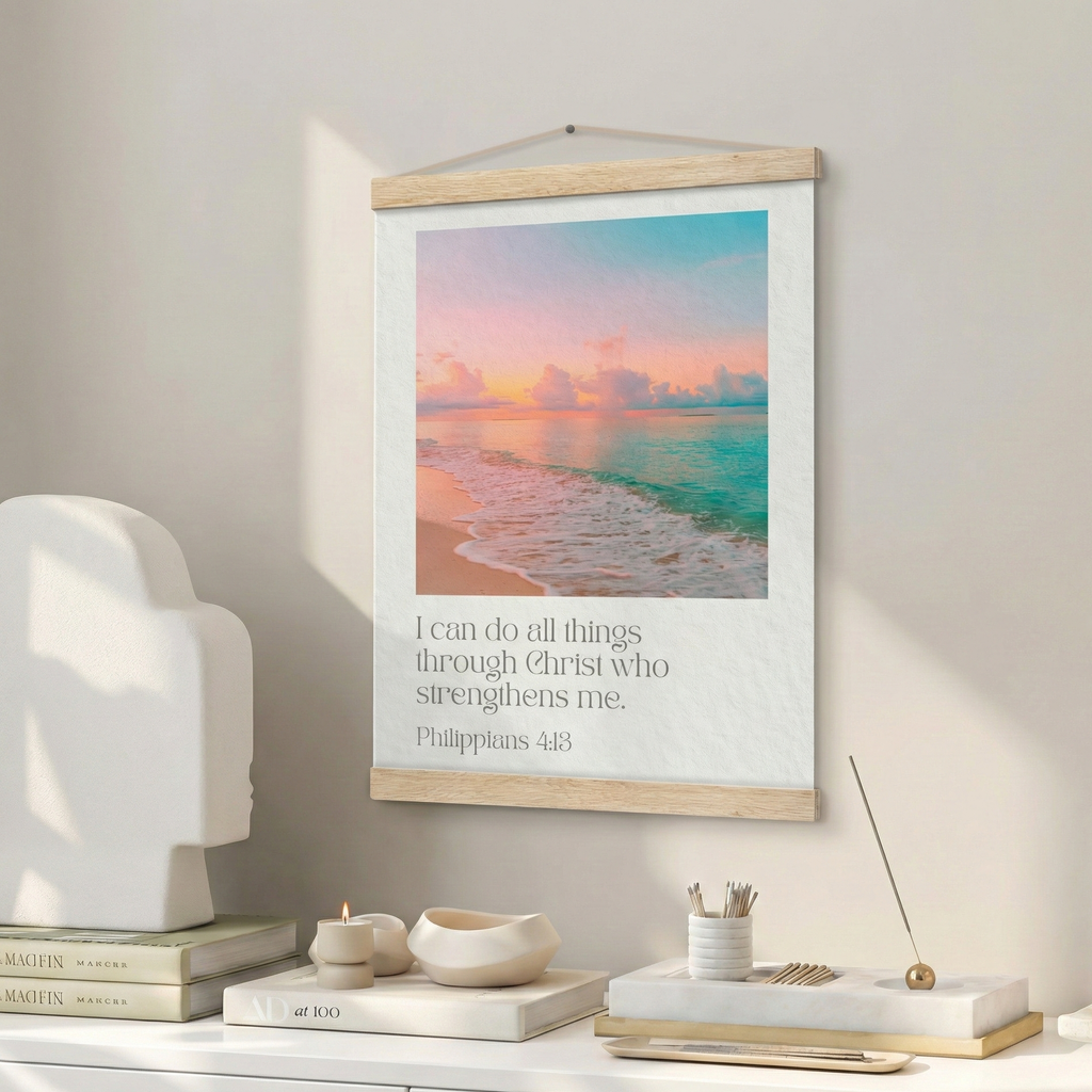 Philippians 4:13 Bible Verse - Hanger Art Print - Christian Wall Decor
