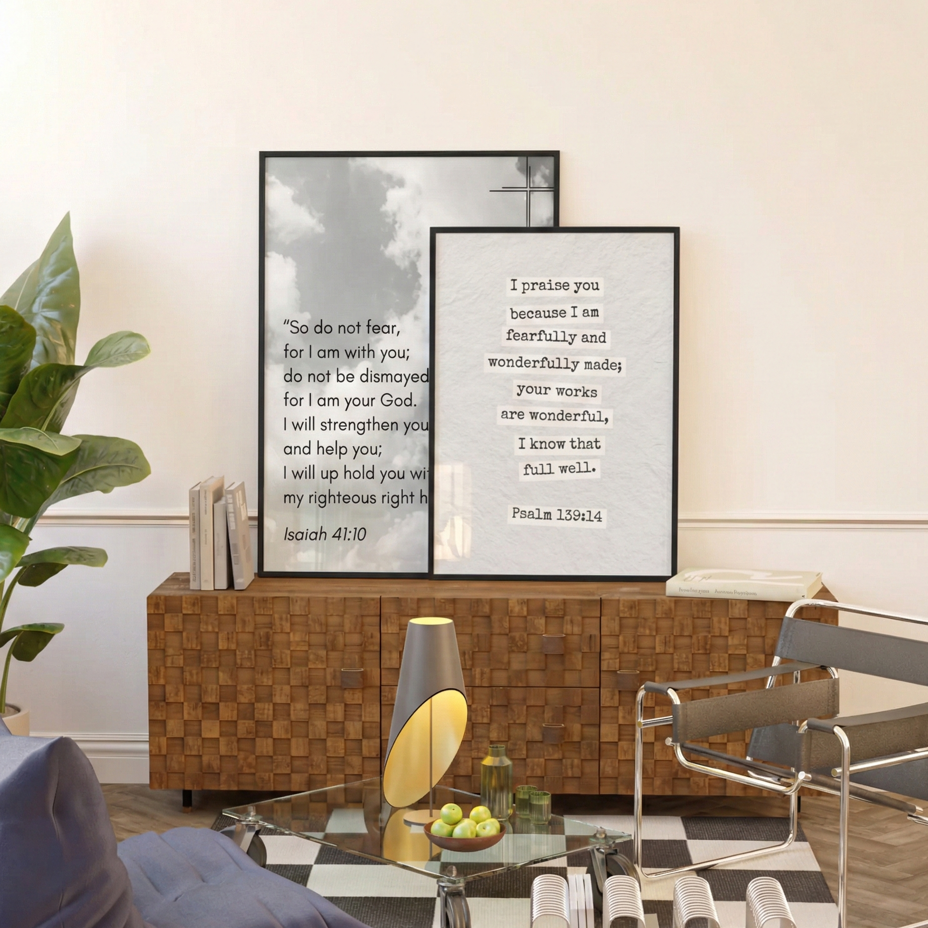 Psalm 139:14 Bible Verse - Wooden Framed  Print - Christian Wall Decor