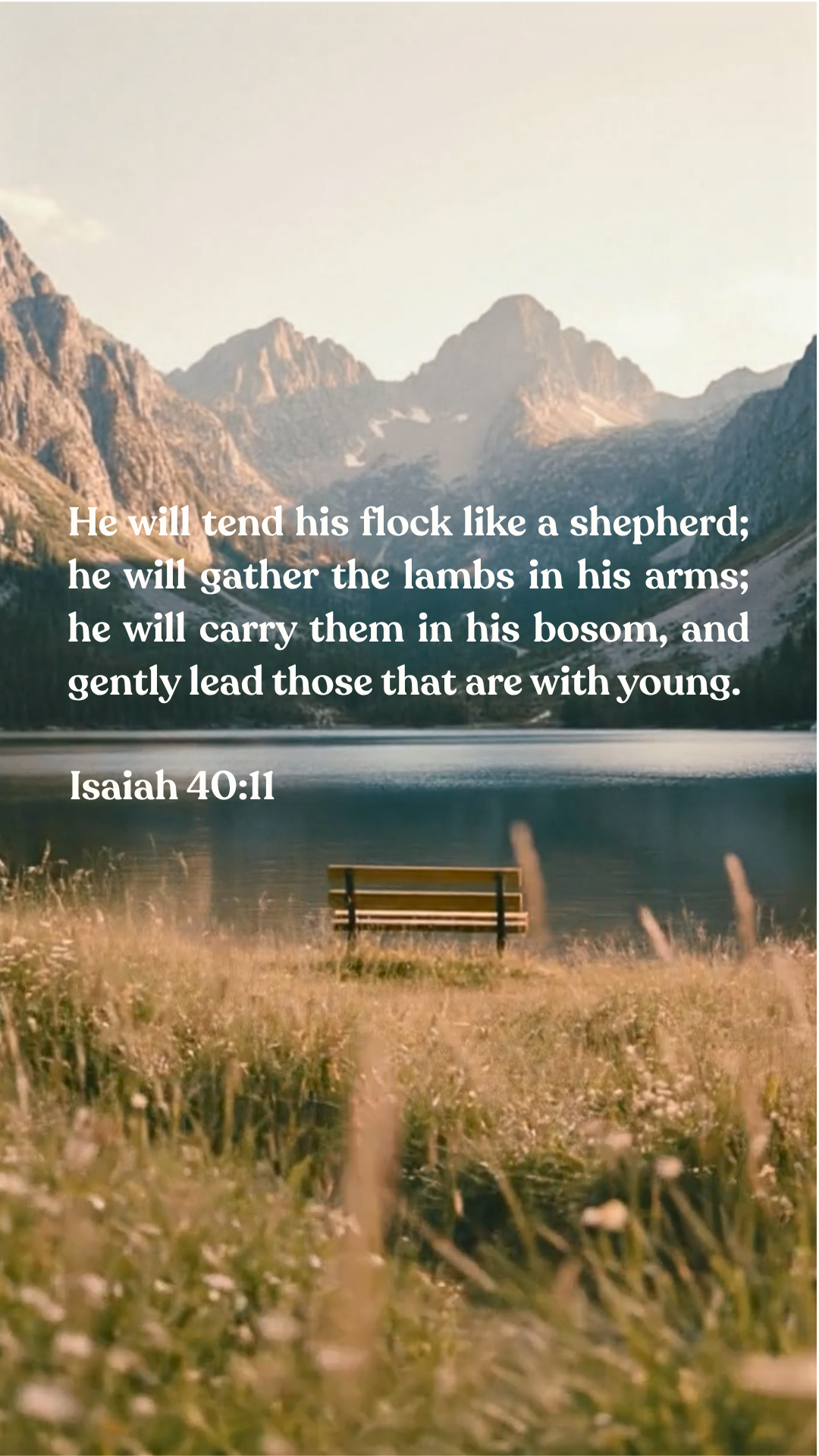 Isaiah 40:11 - Phone Wallpaper