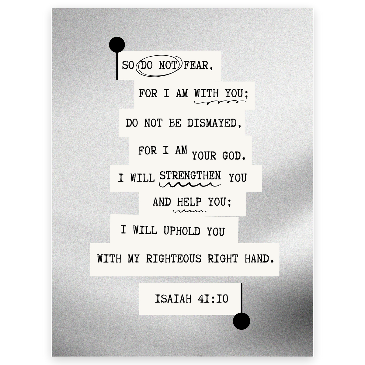 Isaiah 41:10 - Typewriter - Bible Verse Print
