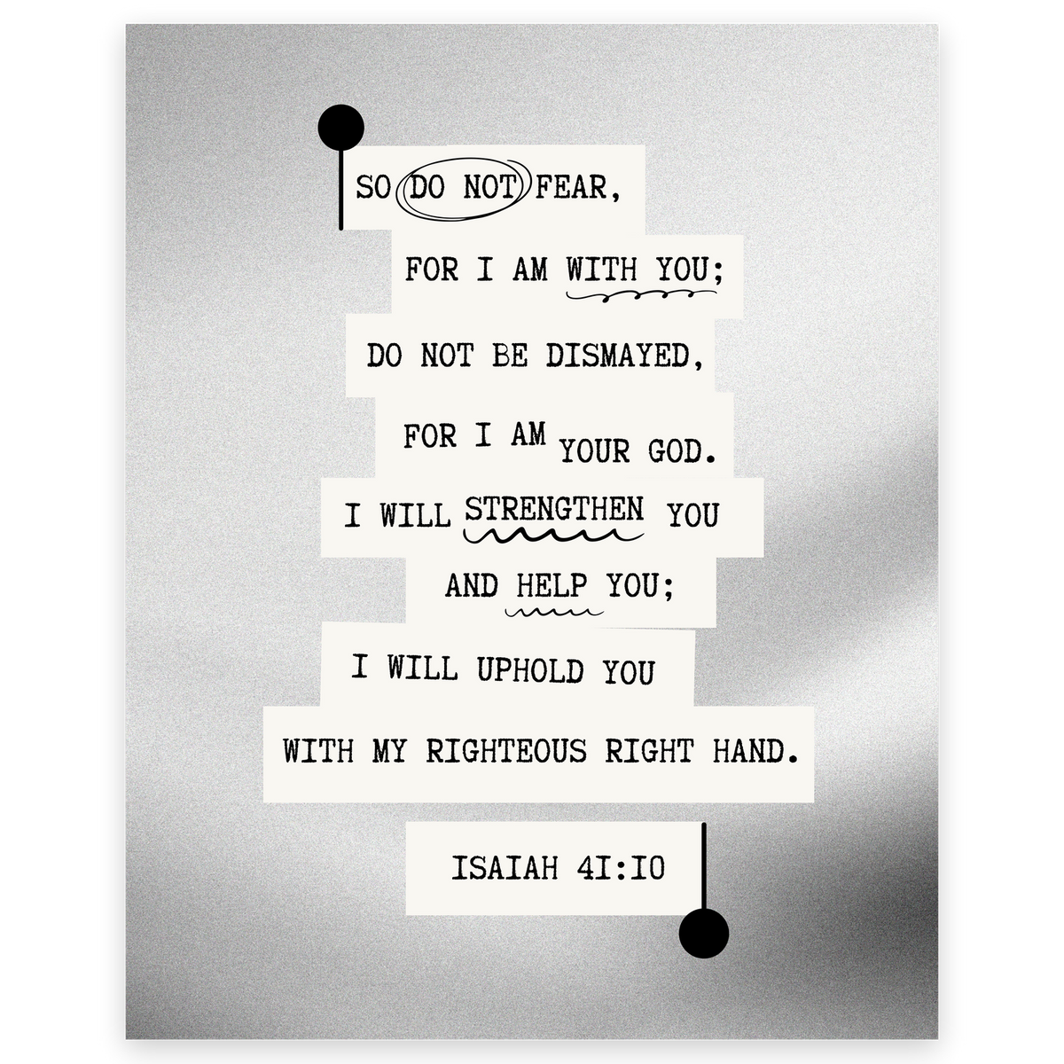 Isaiah 41:10 - Typewriter - Bible Verse Print