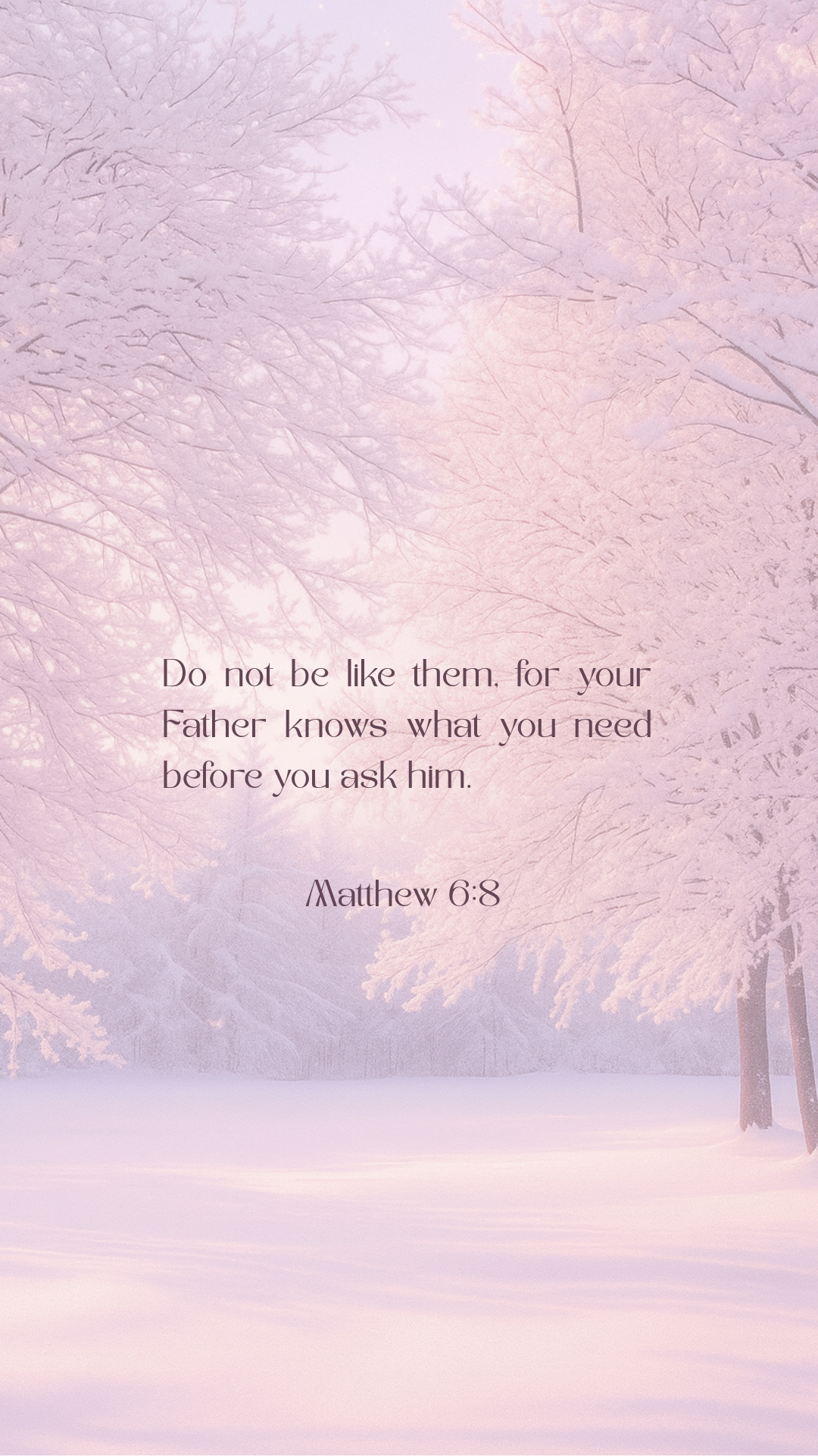 Matthew 6:8 - Phone Wallpaper
