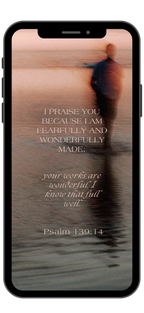 Psalm 139:14 - Peach - Phone Wallpaper