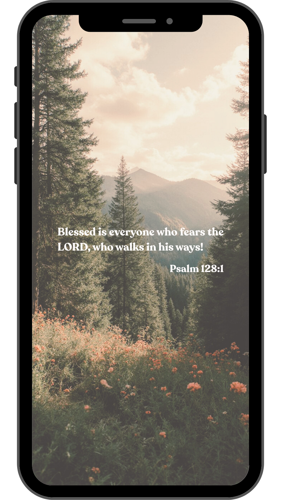 Psalm 128:1 - Phone Wallpaper