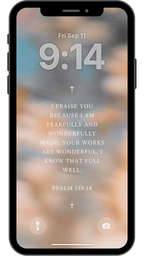 Psalm 139:14 - Beige - Phone Wallpaper