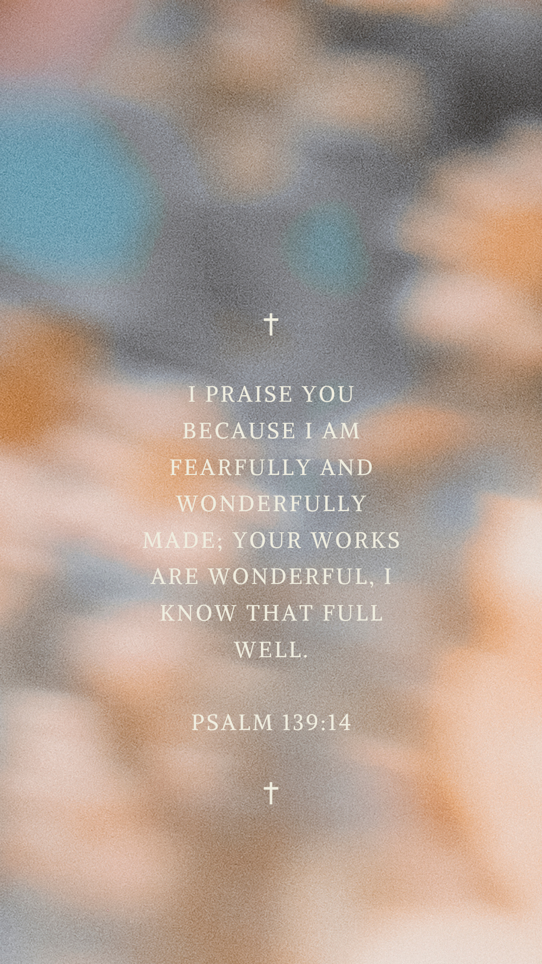 Psalm 139:14 - Beige - Phone Wallpaper