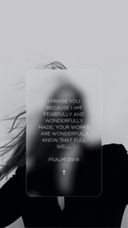 Psalm 139:14 - Grey - Phone Wallpaper