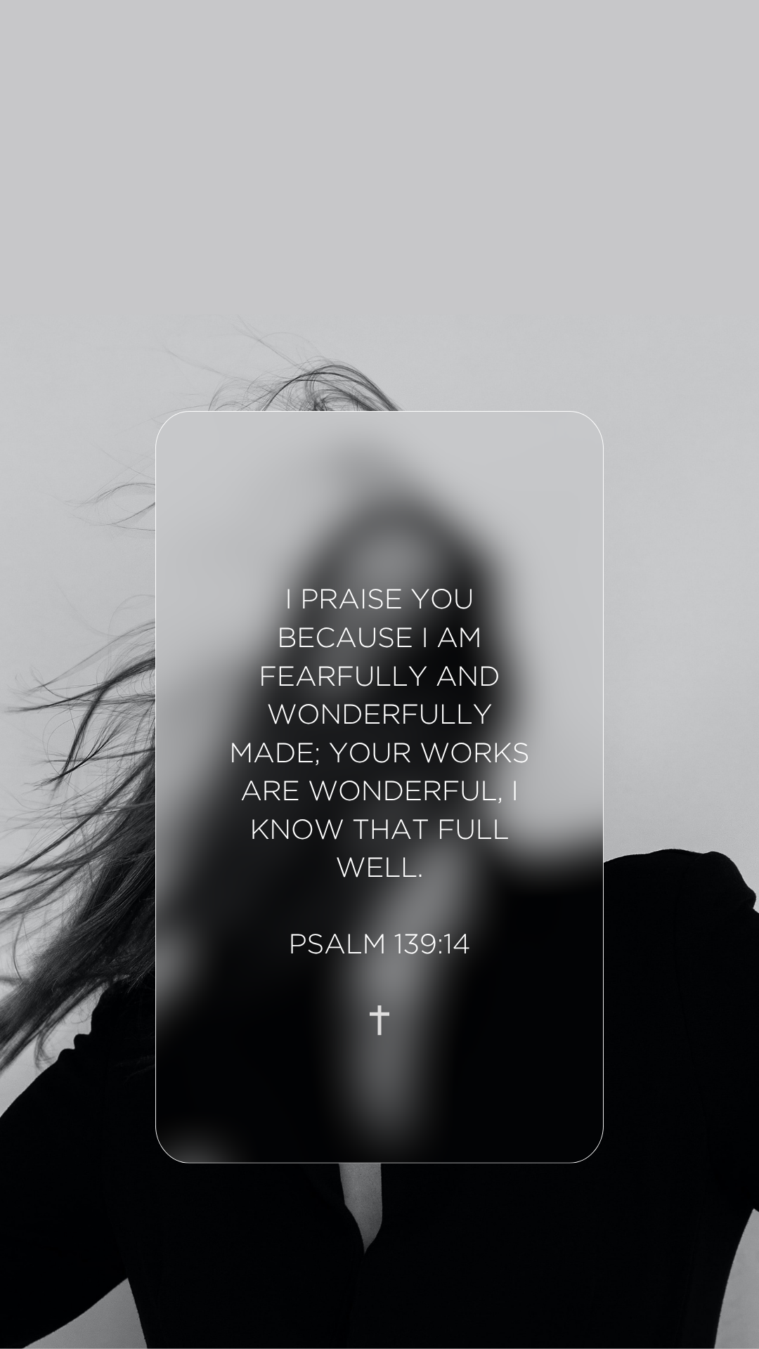 Psalm 139:14 - Grey - Phone Wallpaper