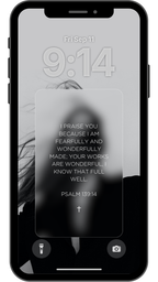 Psalm 139:14 - Grey - Phone Wallpaper