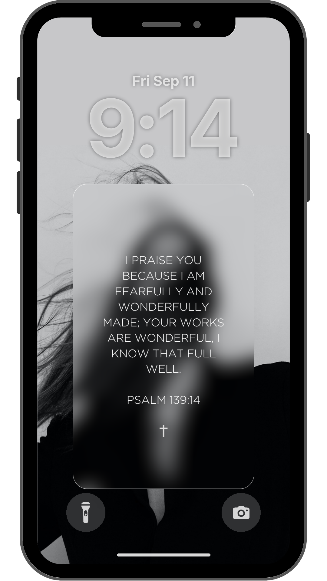 Psalm 139:14 - Grey - Phone Wallpaper