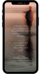 Psalm 139:14 - Peach - Phone Wallpaper