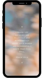 Psalm 139:14 - Beige - Phone Wallpaper