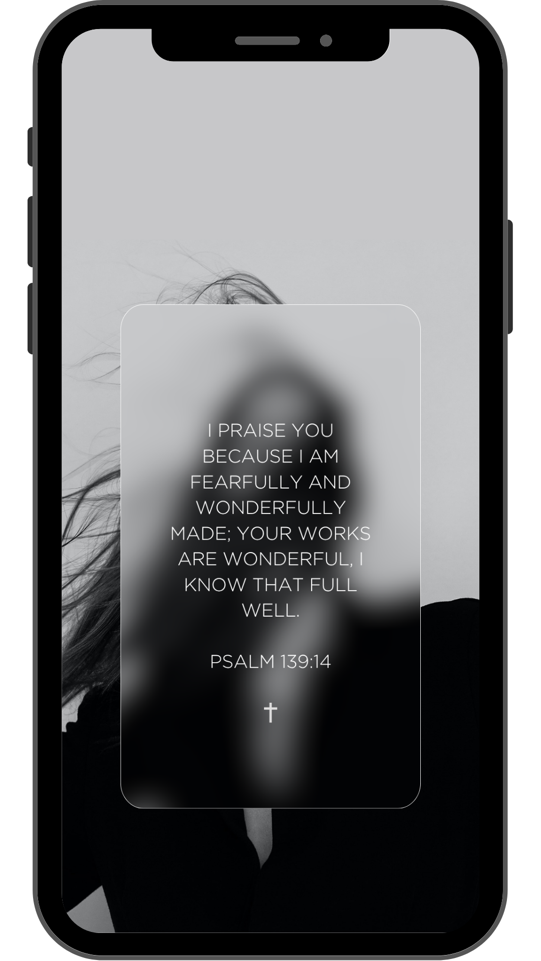 Psalm 139:14 - Grey - Phone Wallpaper