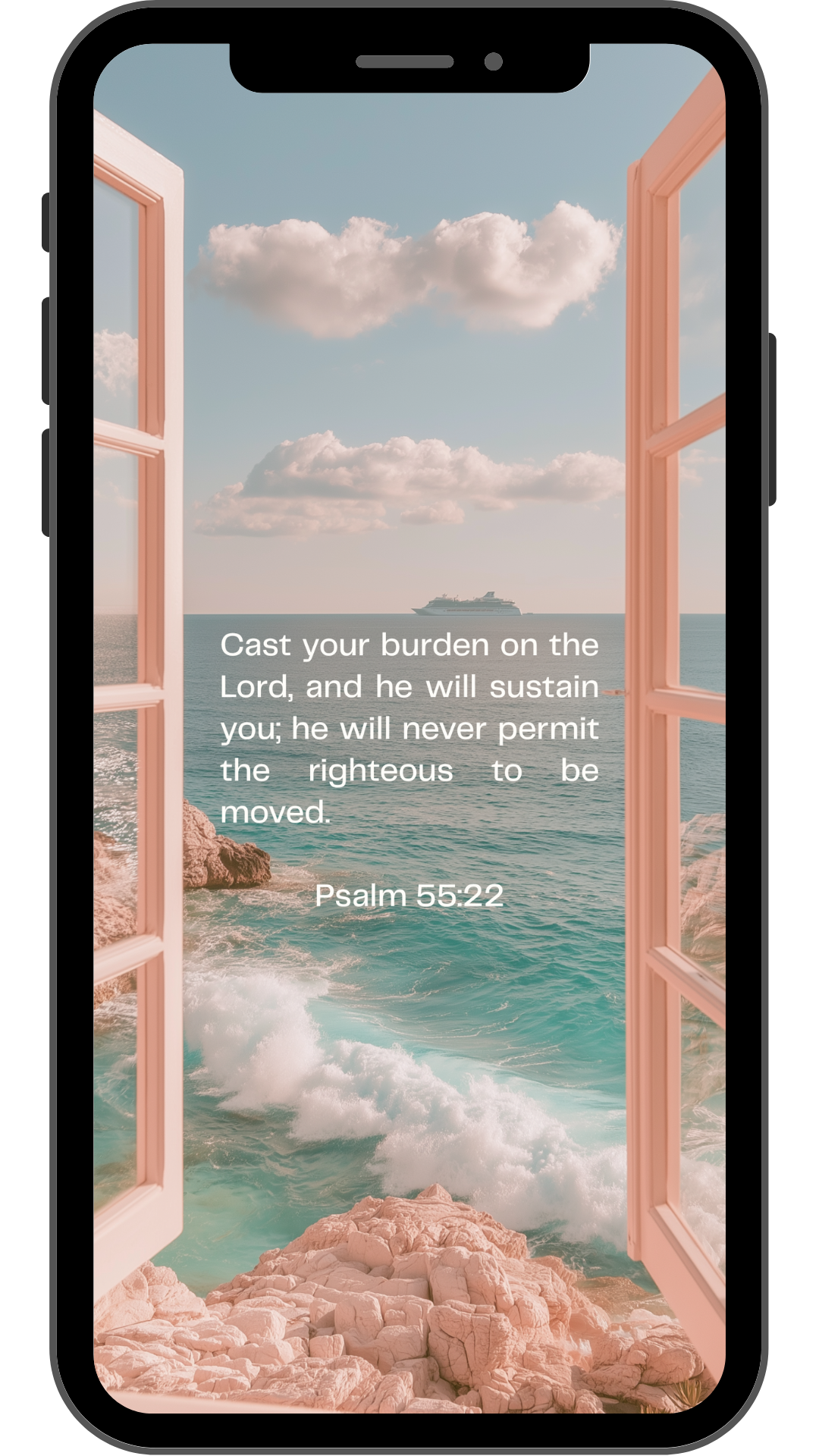 Psalm 55:22 - Phone Wallpaper