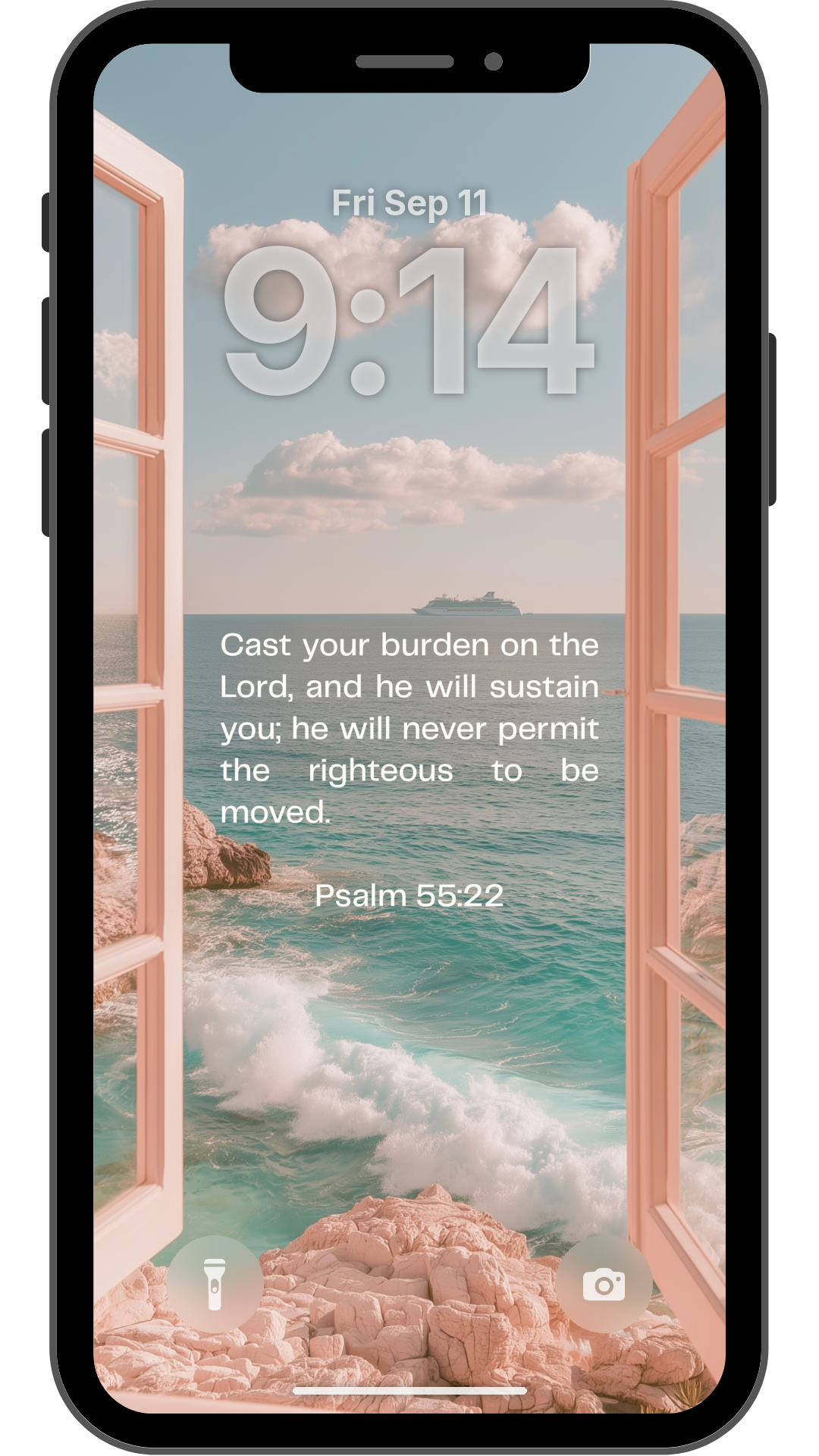 Psalm 55:22 - Phone Wallpaper