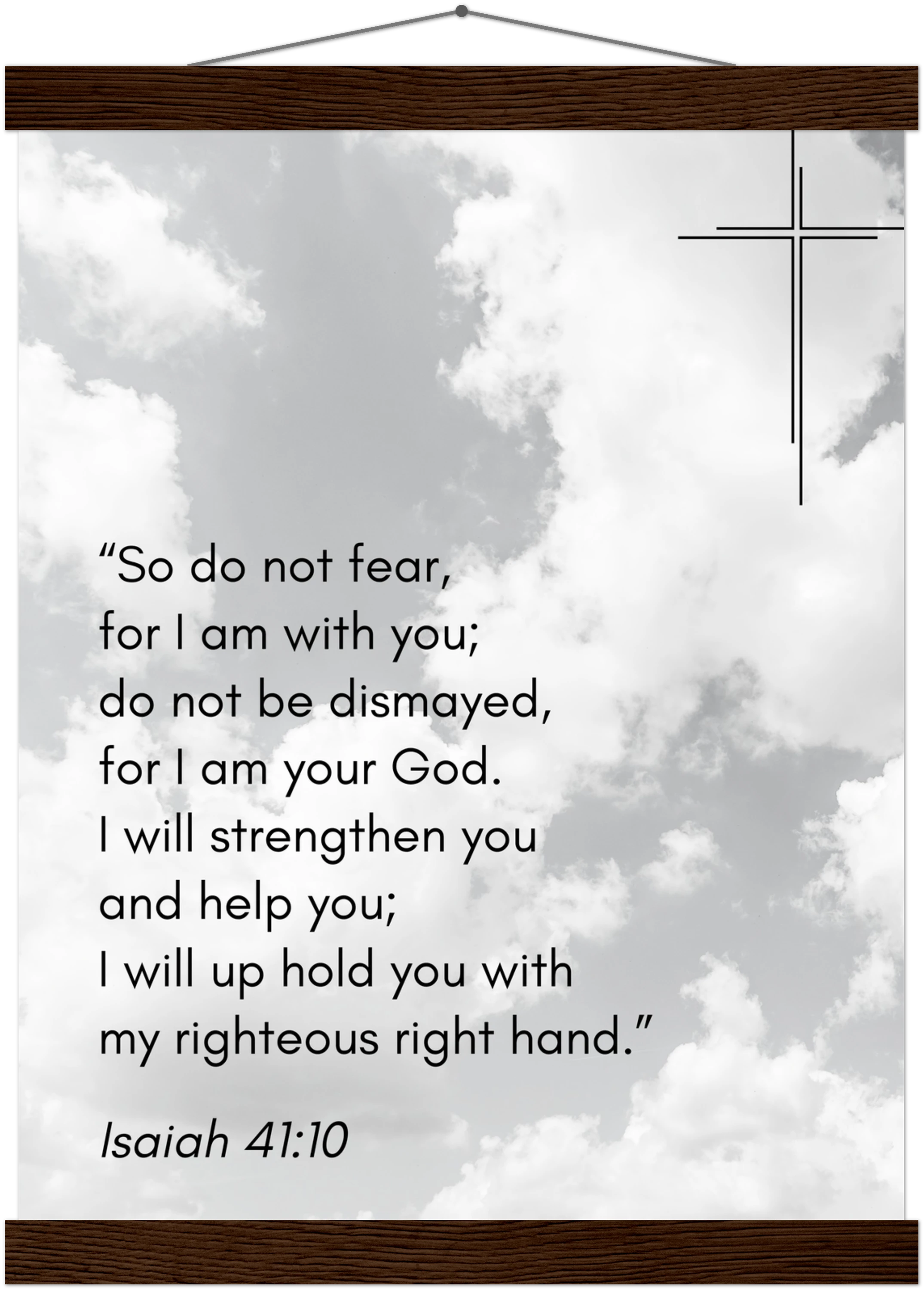 Isaiah 41:10 Bible Verse - Hanger Art Print - Christian Wall Decor