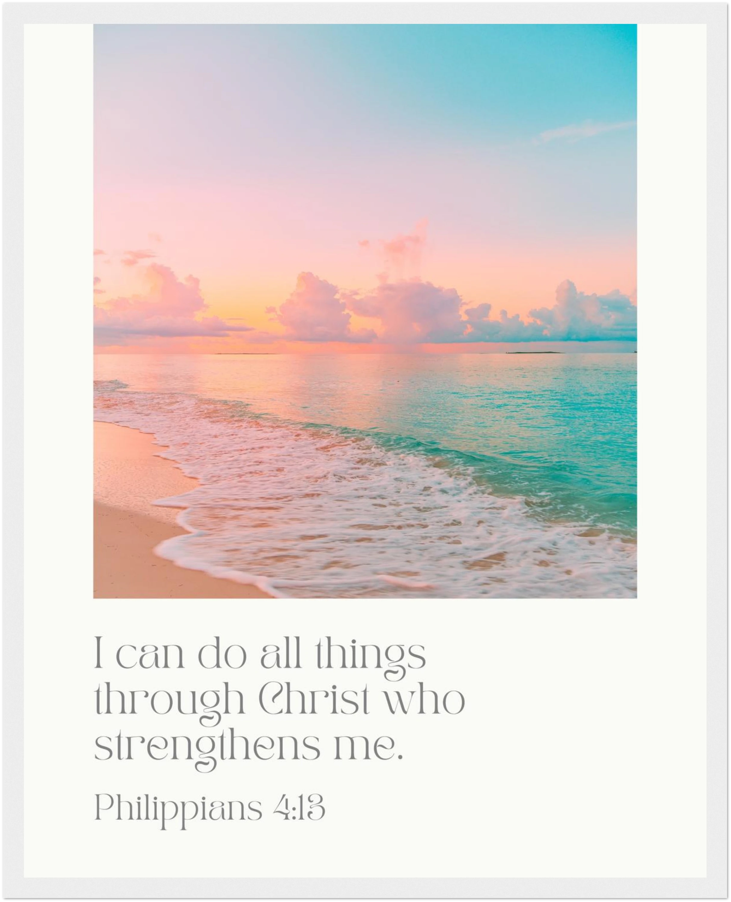 Philippians 4:13 Bible Verse - Wooden Framed Art Print - Christian Wall Decor