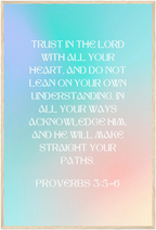 Proverbs 3:5-6 Bible Verse - Wooden Framed Art Print - Christian Wall Decor