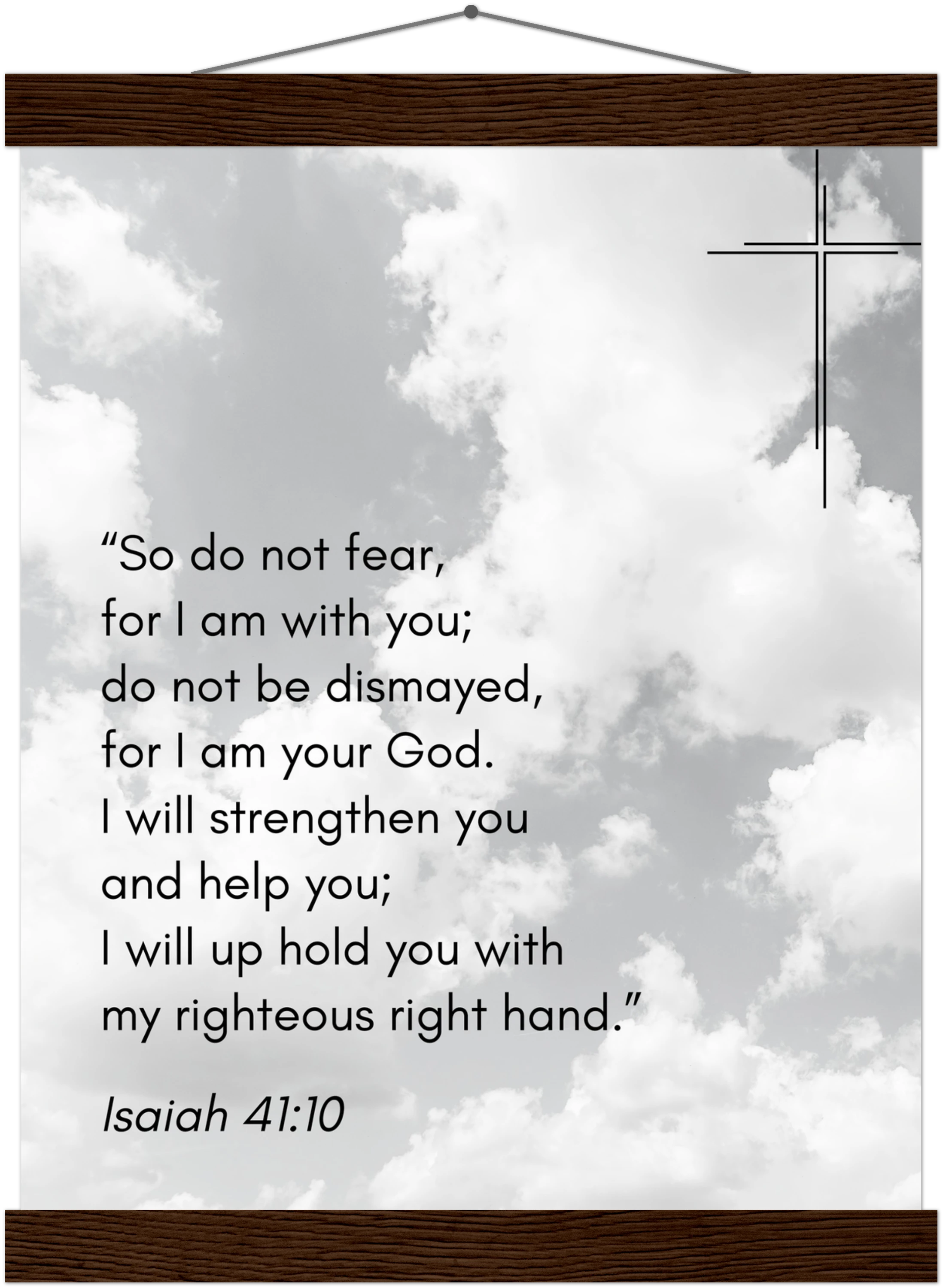 Isaiah 41:10 Bible Verse - Hanger Art Print - Christian Wall Decor