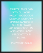 Proverbs 3:5-6 Bible Verse - Wooden Framed Art Print - Christian Wall Decor