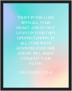 Proverbs 3:5-6 Bible Verse - Wooden Framed Art Print - Christian Wall Decor