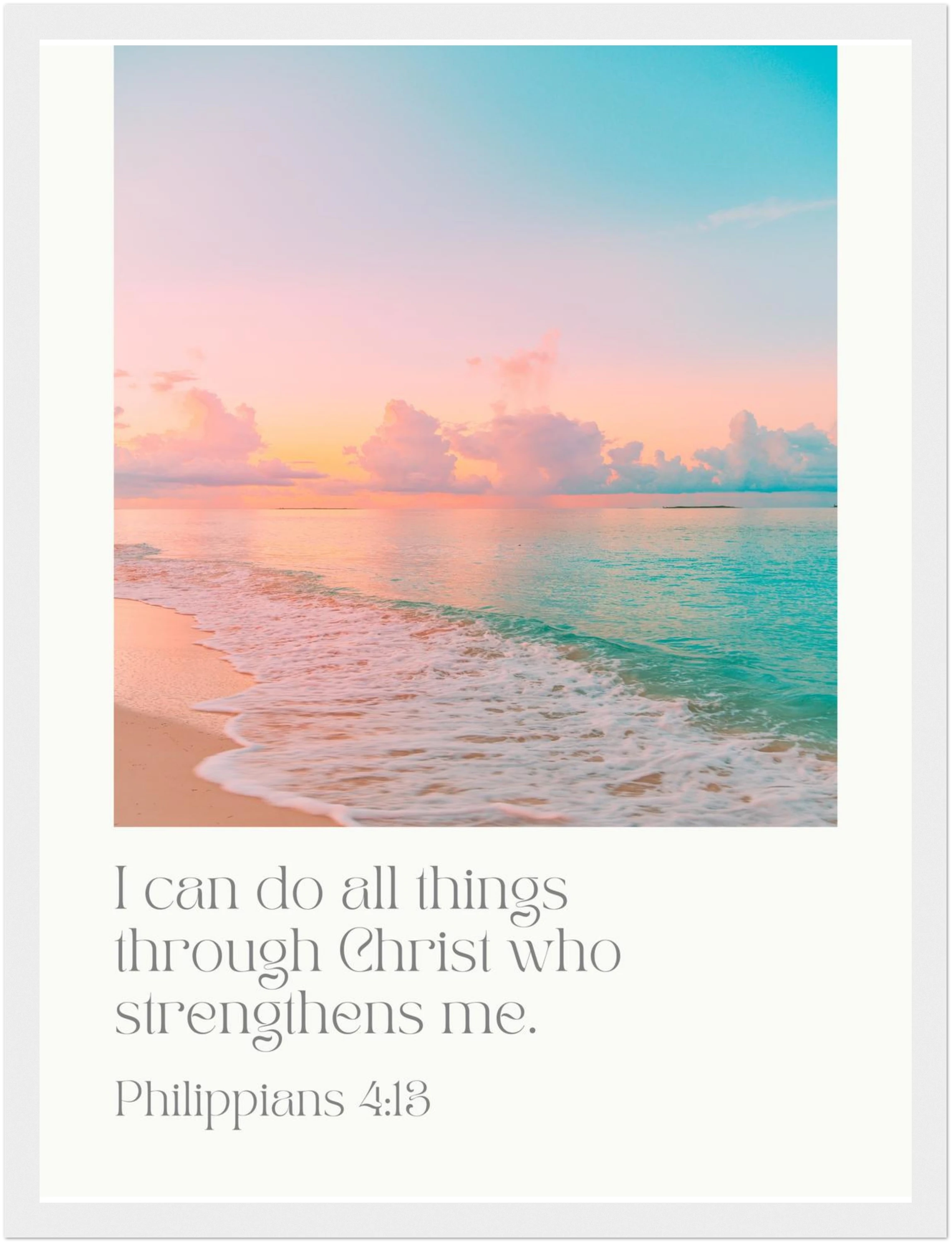 Philippians 4:13 Bible Verse - Wooden Framed Art Print - Christian Wall Decor
