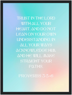Proverbs 3:5-6 Bible Verse - Wooden Framed Art Print - Christian Wall Decor