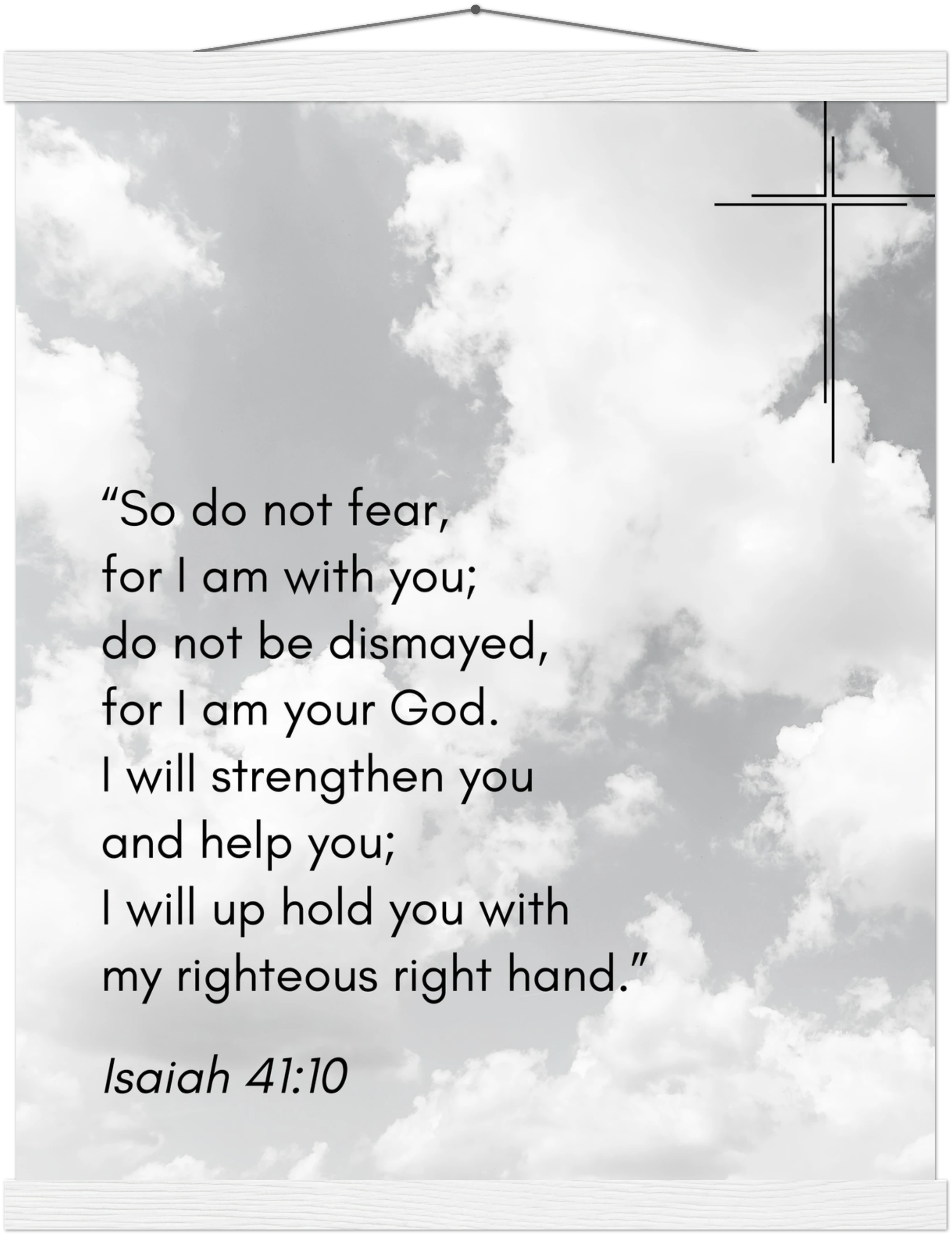 Isaiah 41:10 Bible Verse - Hanger Art Print - Christian Wall Decor