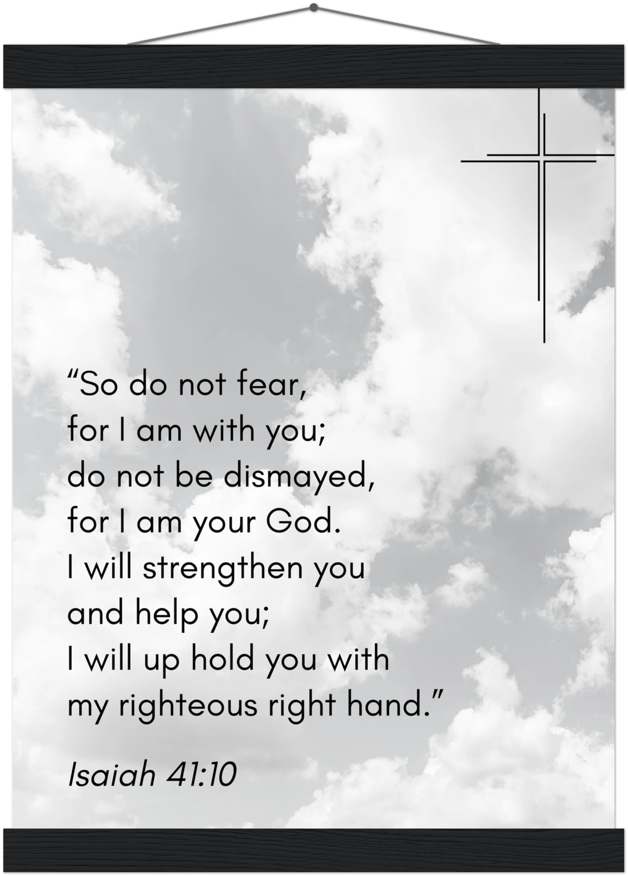 Isaiah 41:10 Bible Verse - Hanger Art Print - Christian Wall Decor